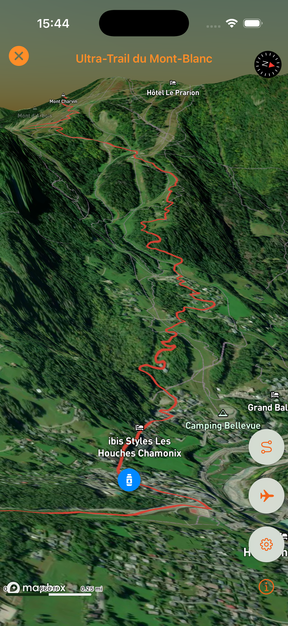 3D course view in TrailSight